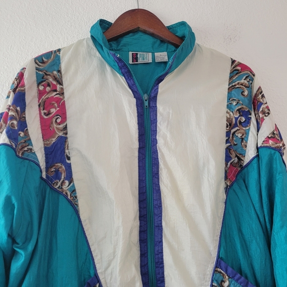 Bold Spirit Women's Vintage Multicolor Windbreaker Jacket Size Large 80's / 90's - Picture 3 of 7